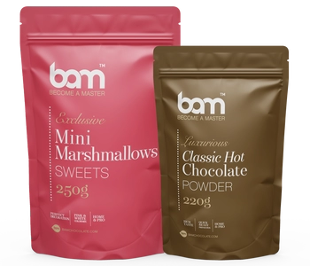 Klasická sada horúcej čokolády a ružových marshmallows