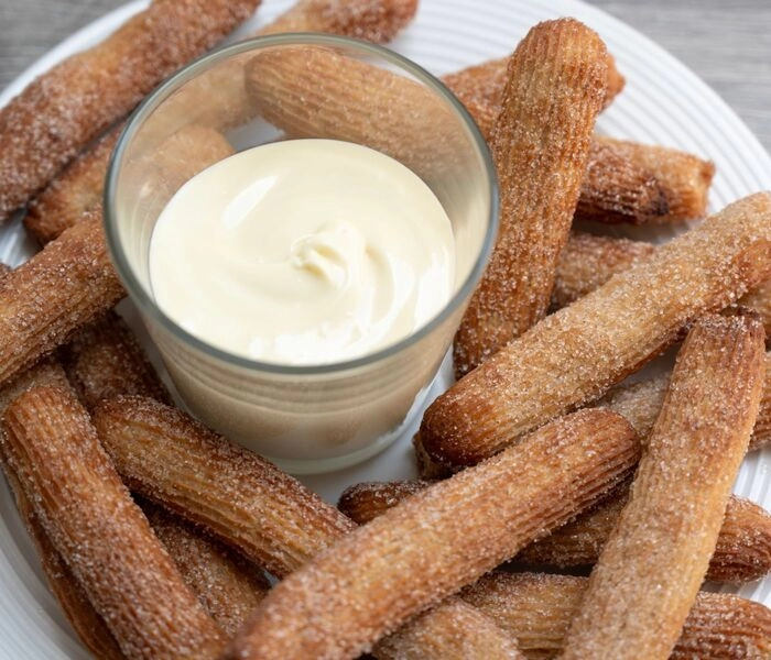 vanilkové churros s bielou cokoládou