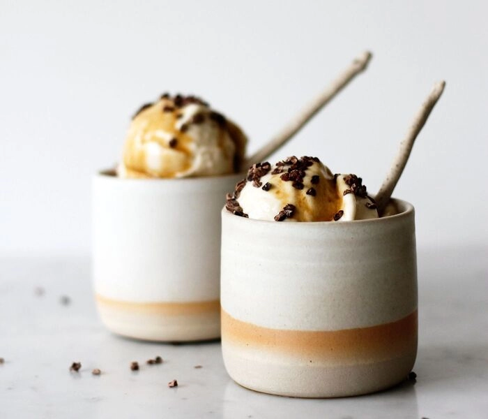 karamelové affogato